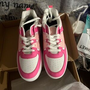 Women’s Pink and White Sneakers